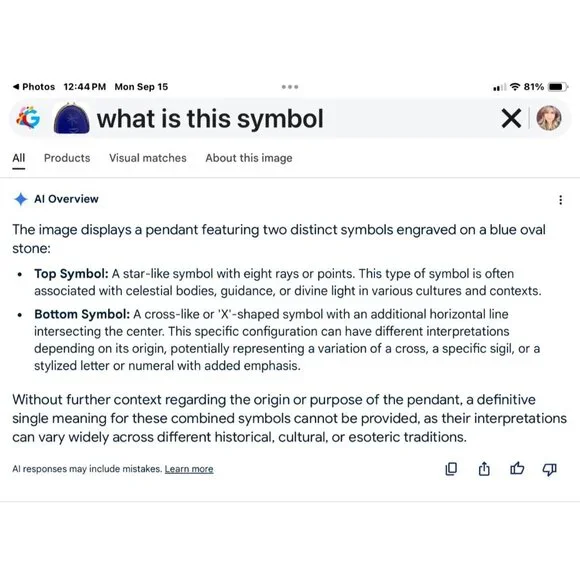 Lapis Lazuli Blue Scarab Vintage 1950s Gold Pendant & Necklace By WE Richards - Picture 12 of 13